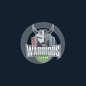 Warriors sport team logo. Fighter sport club badge