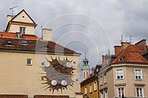 Warsaw ancient clock with zodiac signs