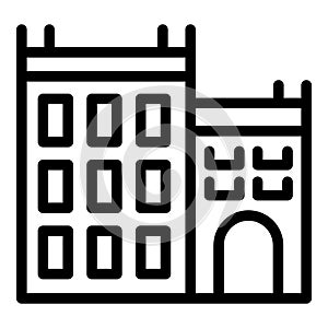 Warsaw architecture masterpiece icon outline vector. Historical square building