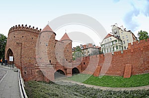 Warsaw Barbican, semicircular fortified outpost in Warsaw city,