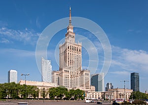 Warsaw city center with Palace of Culture, Poland