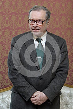 Warsaw, Masovia / Poland - 2007/04/11: Krzysztof Zanussi, film and theater director, producer and screenwriter in press meeting in