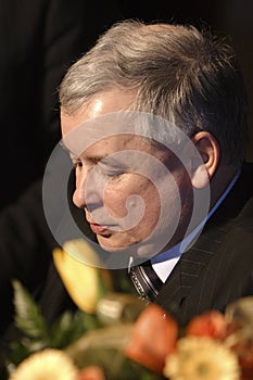 Warsaw, Poland - Jaroslaw Kaczynski - Law and Justice party PiS leader awarded the Polish Man of the Year 2005 during the