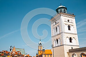 Warsaw old town Royal Castle square in Warsaw, Poland photo