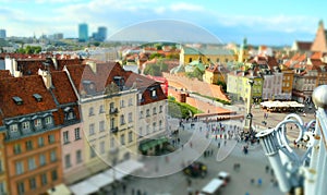 Warsaw old town turist attraction from above