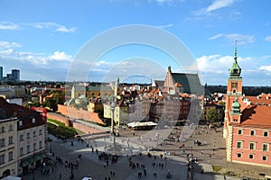 Warsaw old town turist attraction from above