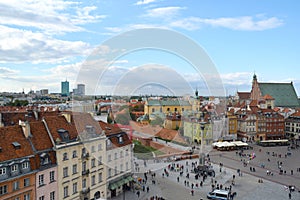 Warsaw old town turist attraction from above