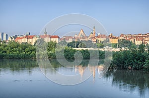 Warsaw Old Town view over Vistula River