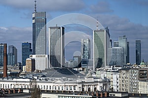 Warsaw panorama during sunny day