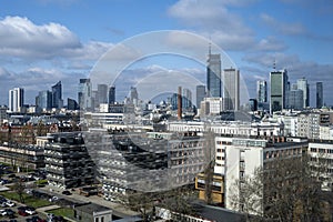 Warsaw panorama during sunny day