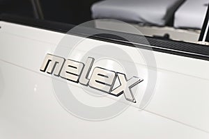 17.01.2023. Warsaw, Poland. closeup shot of the brand of Melex in the museum, Illustrative Editorial