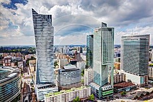 Warsaw, Poland. Downtown business skyscrapers