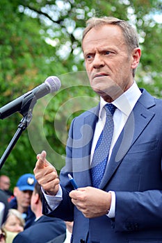 Donald Tusk  the President of the European Council present in Warsaw  called on Poland`s political leaders to respect the constitu