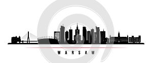 Warsaw skyline horizontal banner.