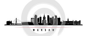 Warsaw skyline horizontal banner. photo
