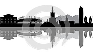 Warschau city skyline illustration