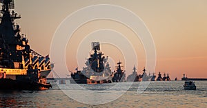 Warships in the wake ranks