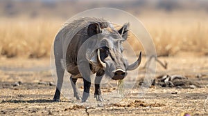 Warthog in field