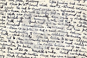 Wartime diary handwriting