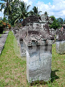 Waruga, the ancient grave of the Minahasa tribe consisting of two large stones in northern Sulawesi, Indonesia.