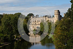 Warwick Castle and the River Avon in Warwickshire