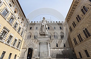 Monte dei Paschi square and statue of Sallustio Bandini. photo