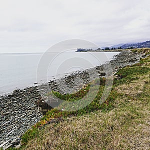 tahuna beach in winter very cold photo