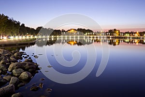 Wascana lake at night