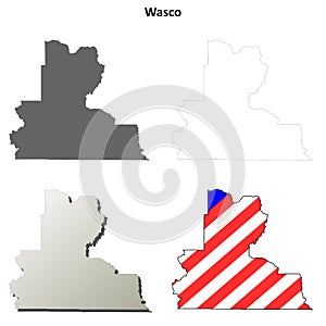 Wasco County, Oregon outline map set