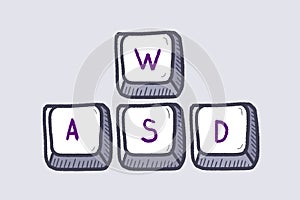 WASD gaming keys concept photo
