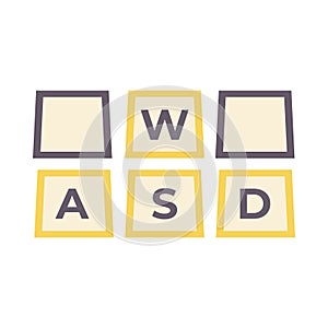 Wasd keys game control keyboard buttons gaming vector illustration design