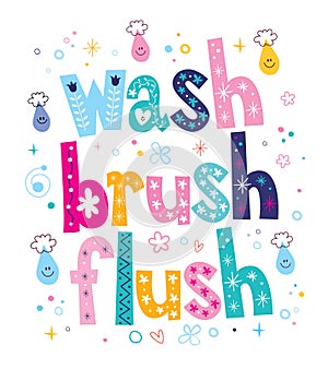 Wash brush flush decorative lettering type design