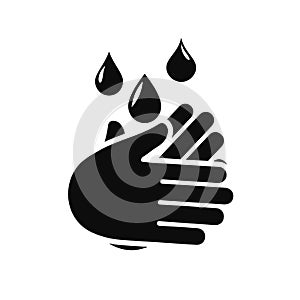 Wash hands icon. Hygiene symbol, sign of washing hands - vector