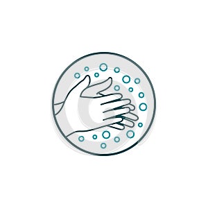 Wash hands with soap vector illustration