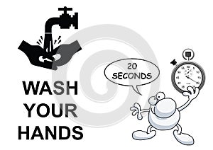Wash hands twenty seconds photo