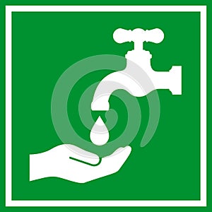 Wash hands vector sign