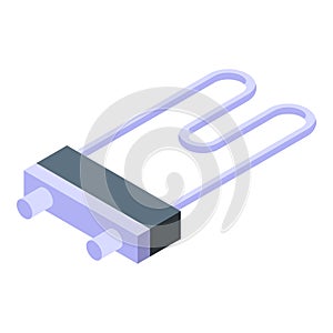 Wash machine heating element icon isometric vector. Washing heater