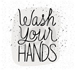 Wash your hands lettering vector design