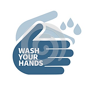 Wash your hands sign icon message