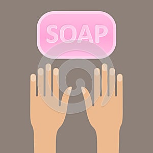 Wash your hands with soap sign virus protection