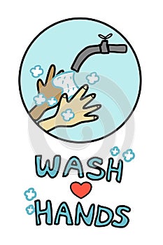 Wash your hands with soap	hand drawn vector