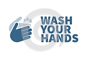 Wash your hands text icon message