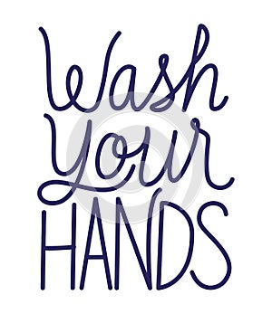 Wash your hands text vector design