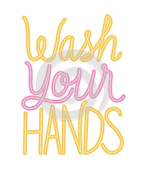 Wash your hands text vector design