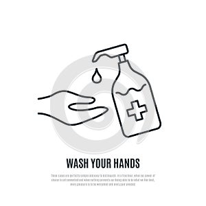 Wash your hands warning banner.
