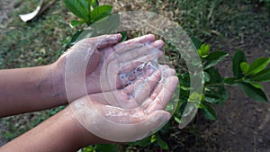 Always wash your hands after working or before eating. prevent various pathogens for good health