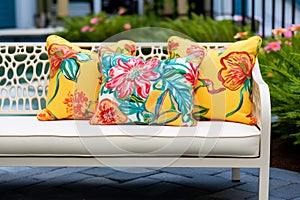 Washable Garden furniture pillow. Generate Ai
