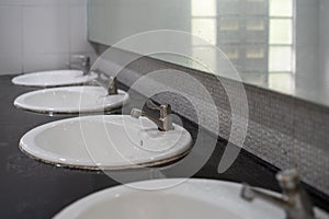 Washbasin in public restrooms photo