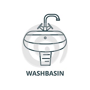 Washbasin,washstand vector line icon, linear concept, outline sign, symbol