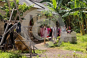 Washed clothes drying outside